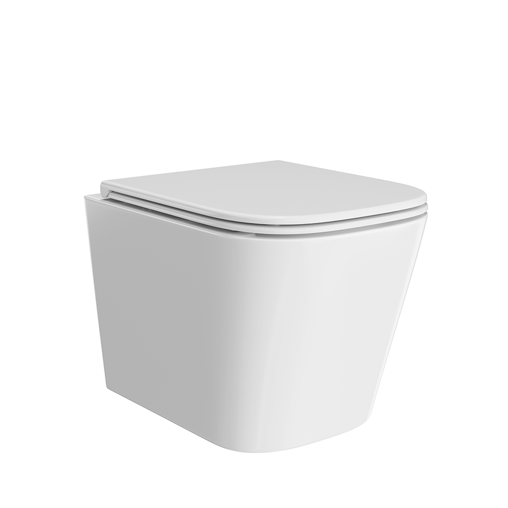 CU.wc.02 Унитаз CUBO подвесной безободковый с крепежом и сиденьем, белый глянцевый
