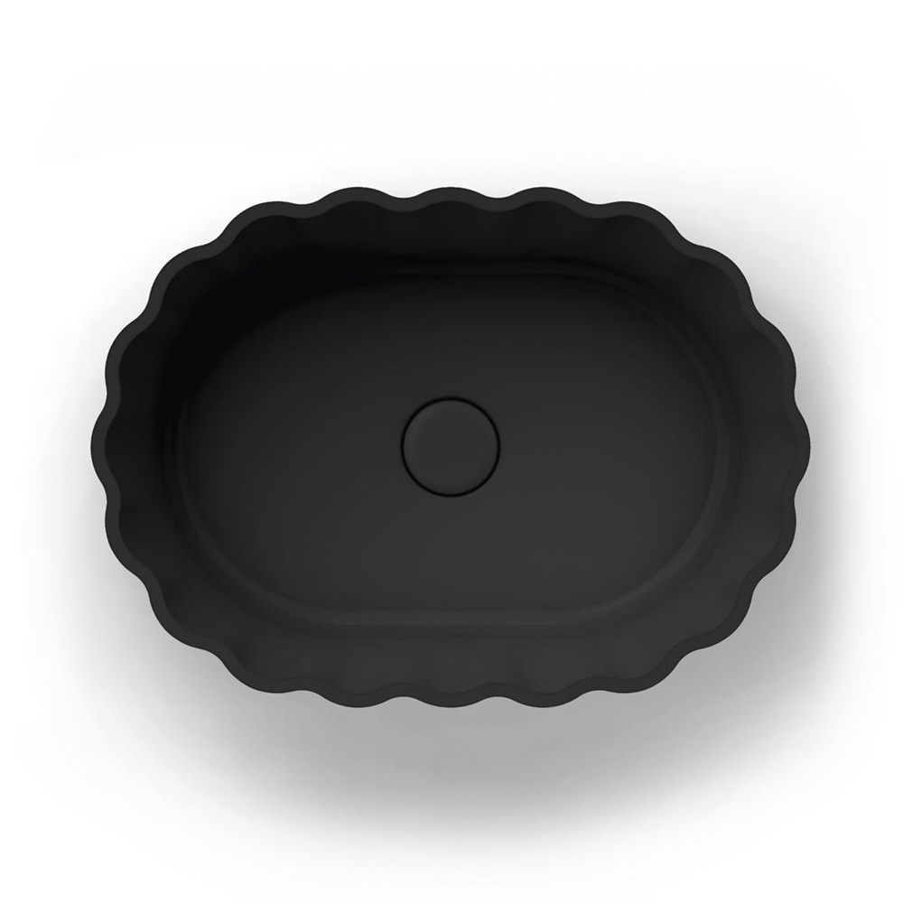 CC.wb.50\BLK.M Раковина ARTBASIN Conchiglia 50 см, цв черный матовый, с донным клапаном