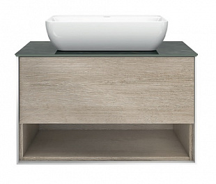 PL.M.80.1\OAK.O Тумба PLAZA Modern, подвесная 80 см, 1 выдвижной ящик и полка, дуб Орегон