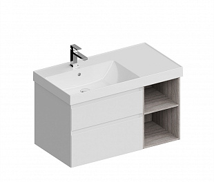 CUB.90Lh/WHT.M Тумба CUBO левая подвесная с ящиками 90, белая матовая
