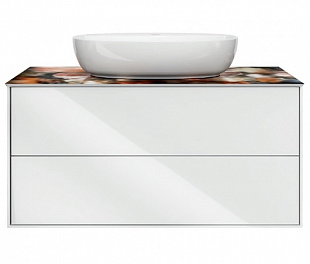 PL.M.100.2\WHT Тумба PLAZA Modern, подвесная 100 см, 2 выдвижных ящика, белый