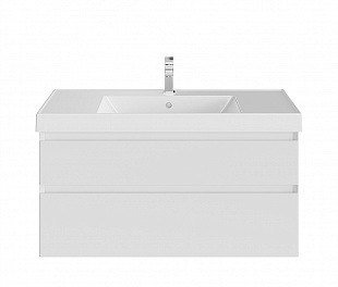 CU.100\WHT Тумба CUBO 100 см подвесная 2 ящика, белый глянец
