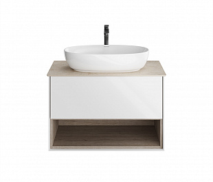 PLB.M.80.1\WHT Тумба PLAZA Modern, подвесная 80 см, 1 выдвижной ящик и ниша, белый