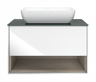 PL.M.80.1\WHT Тумба PLAZA Modern, подвесная 80 см, 1 выдвижной ящик и ниша, белый