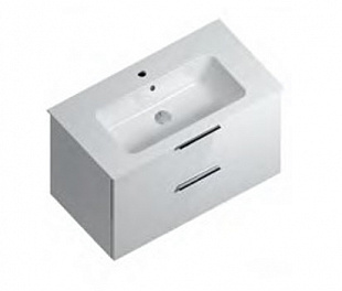 PI.85\WHT Тумба PIANO 85 см, 2 ящика, белый глянец