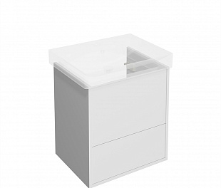 PRO.55.2/WHT.M Тумба PRO подвесная 2 ящика 55, белая матовая
