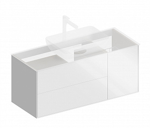 PLB.M.120.3/WHT.V Тумба PLAZA Modern подвесная 120, 3 ящика, белая глянцевая