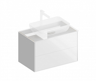 PLB.M.80.2/WHT.V Тумба PLAZA Modern подвесная 80, 2 ящика, белая глянцевая