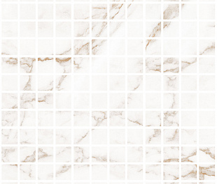 Blanc Statuario Gold Mosaic 25 Soft 30x30